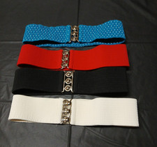 Malco Modes Vintage Square Dance Belt Lot Petite Blue Polka Dot Red White Black