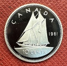 Canada 1981 Nickel 10 Cents PROOF. Elizabeth II. KM# 77.2