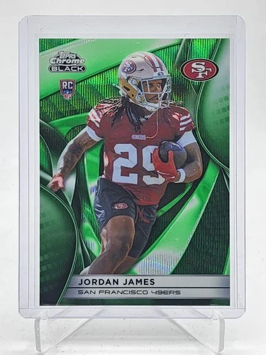 JORDAN JAMES 2025 TOPPS CHROME BLACK ROOKIE GREEN WAVE REFRACTOR /99 49ERS Q7485