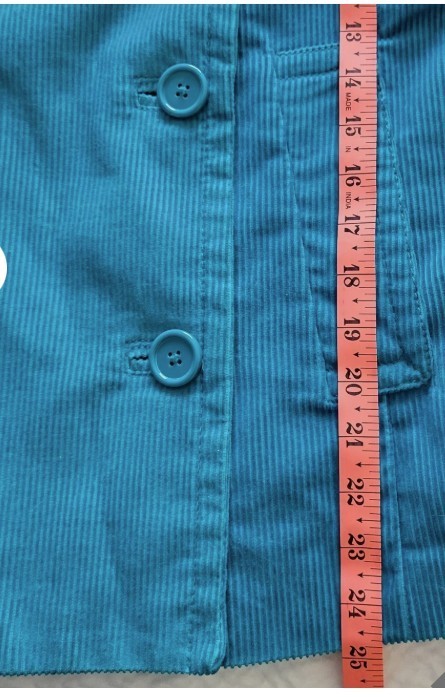 Gap Turquoise Double Breasted Jacket Corduroy Med… - image 7