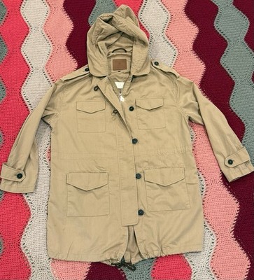 Massimo Dutti Women s Trench Coat Size XL Beige Double Breasted Cotton Jacket