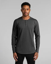 BYLT Basics Heather Gray Long Sleeve Henley Medium