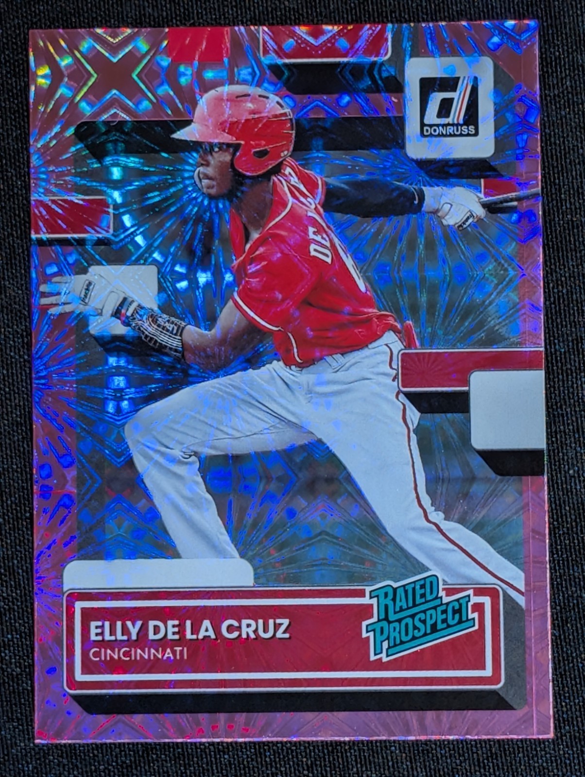 2022 Panini Donruss - Rated Prospect Elly De La Cruz #RP-6 Pink Fireworks (RC)