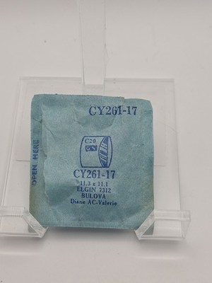 G-S Watch Crystal CY261-17 Elgin 7312 Bulova Diane AC Valerie 11.3X11.1