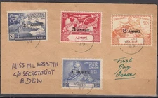 KX26677/ BRITISH ADEN – KGVI – SG # 32 / 35 COMPLETE ON FDC