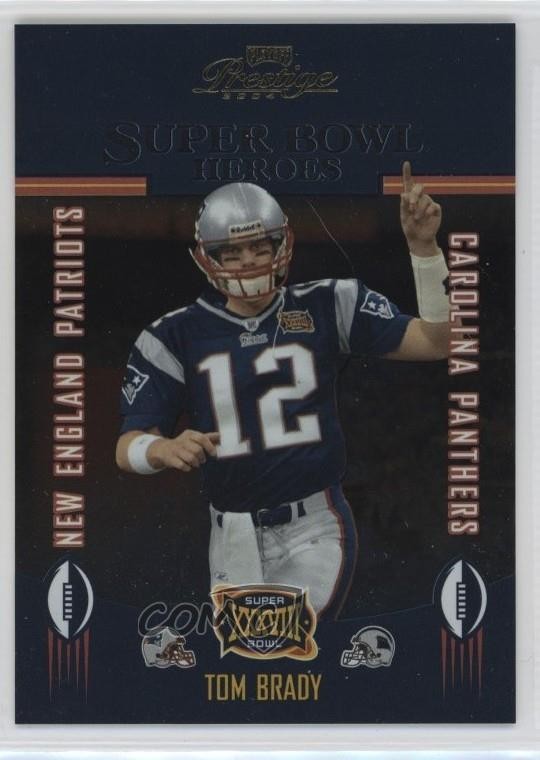 2004 Playoff Prestige Super Bowl Heroes Tom Brady #SB-1 05k6