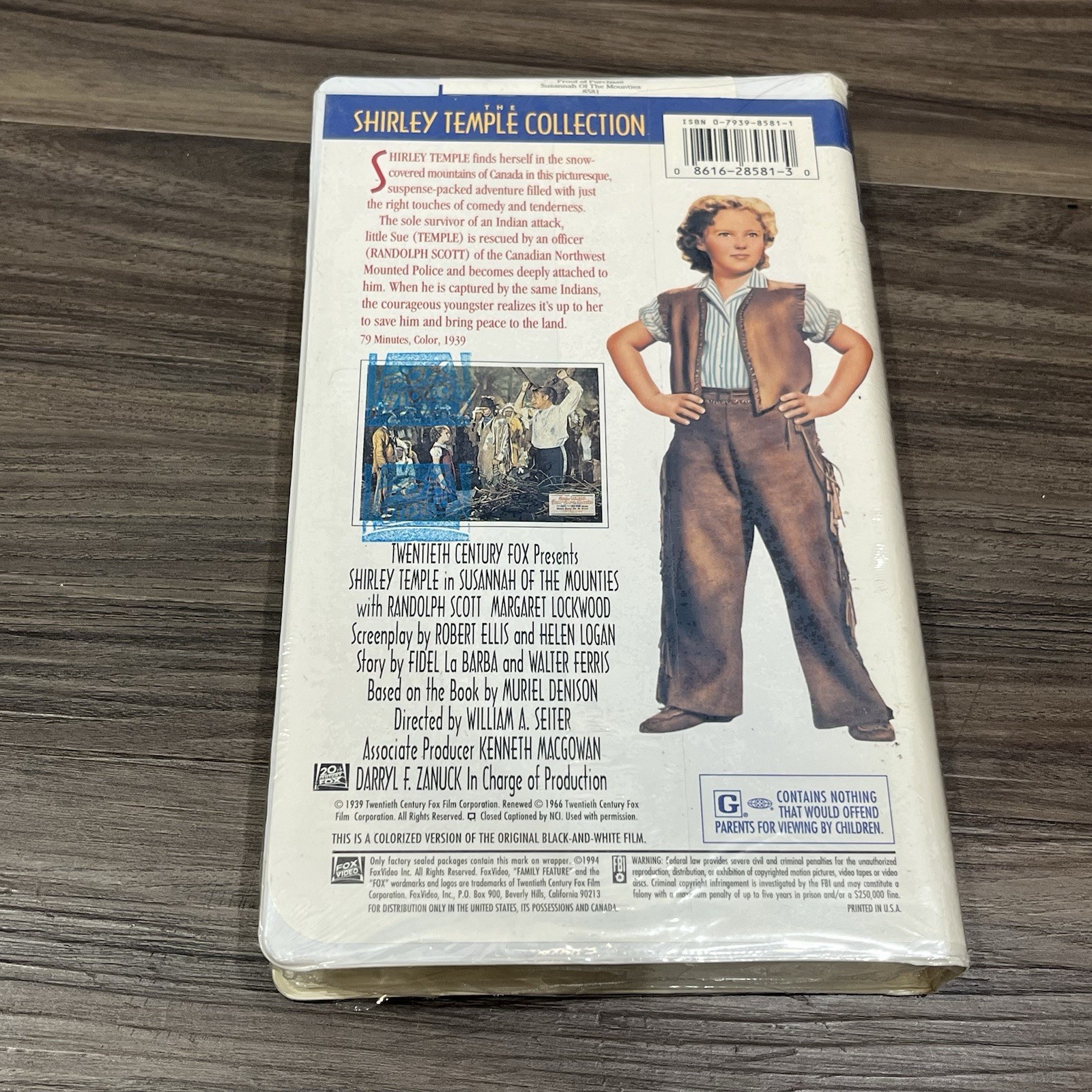 1994 Release Shirley Temple Susannah Of The Mounties VHS Sealed Clamshell Case