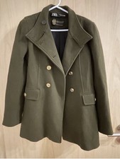 Wollmantel Mantel Zara Grün Damen Gr. M