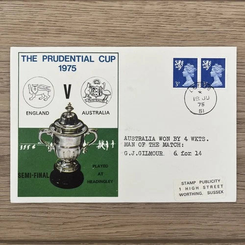 England v Australia - 1975 Prudential World Cup - Original First Day Cover