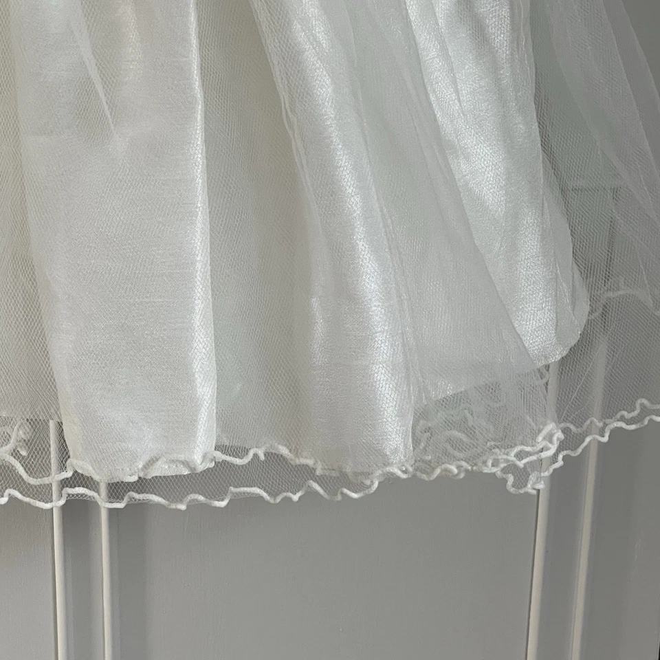 Bonnie Baby White Satin Tulle Dress 6M Infant Girls Christening Baptism Formal - Image 3 of 4