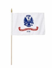6 Pack US Army White Emblem Logo 12x18 12"x18" Wood Stick Flag 100D
