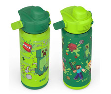 Zak Designs 20oz Stainless Steel Double Wall Beacon Straw Bottle for Kids 2 pack