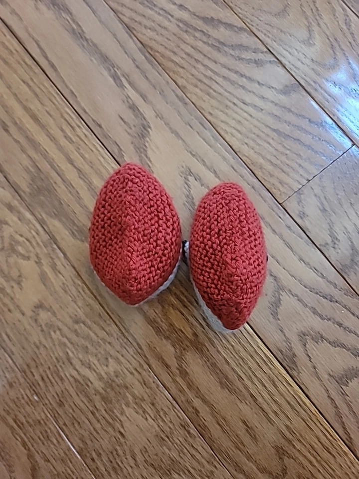 Botines para niños de ganchillo caseros hechos a mano zapatillas Ladybug naranja quemado  Foto 4 de 4