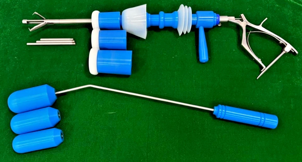 Manipulador uterino laparoscópico de 2 piezas con mango de trinquete y sondas rectales reutilizables Foto 3 de 4