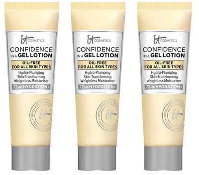 IT Cosmetics Confidence Gel Lotion 3 Pack 0.5oz Face Moisturizer Bundle