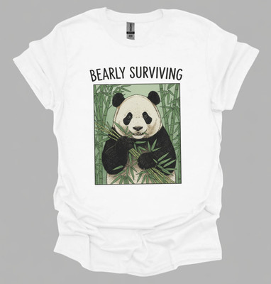 Womens Funny Bear Panda White T-Shirt Sarcastic Bear Tee Graphic Novelty Shirt