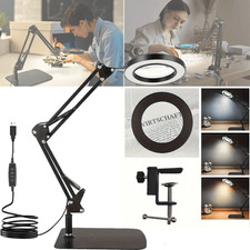 Desktop Magnifying Glass With Light For Close Work Reading Hobbies Crafts Repair