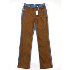 New Good American Icon Mixed Media Jeans Western Size 12 31 Faux Suede