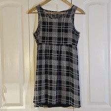 Express Sleeveless Midi Dress Size Small Black & White Sheer Geometric Pattern