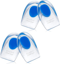 Almohadillas Tacones Gel Silicona 2 Pares Soporte Dolor Fascitis Espolon Mediano