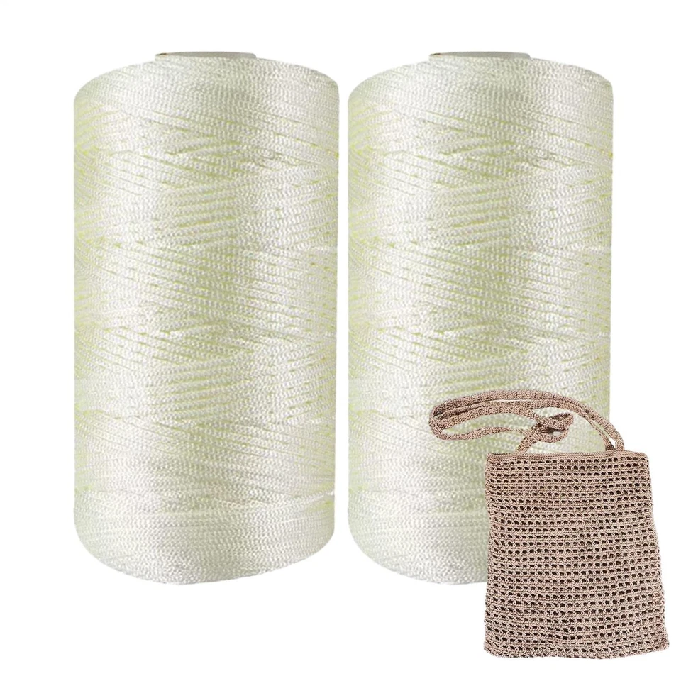 Cordón de hilo de arte de verano 2 piezas de nailon hilo de ganchillo hilo de algodón hielo Foto 4 de 4