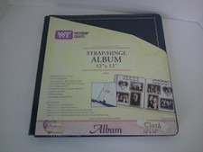 Westrim Crafts 12x12 Navy Silver Trim Strap Hinge Scrapbook Album Cloth Cover