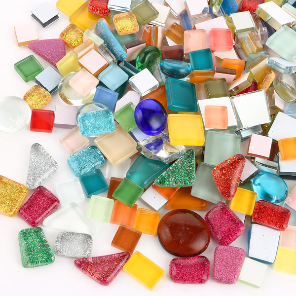 1000G Bunte Glas Mosaiksteine, Mosaik Steine Bunt, Mosaiksteine Bunt, Glasmosaik-image