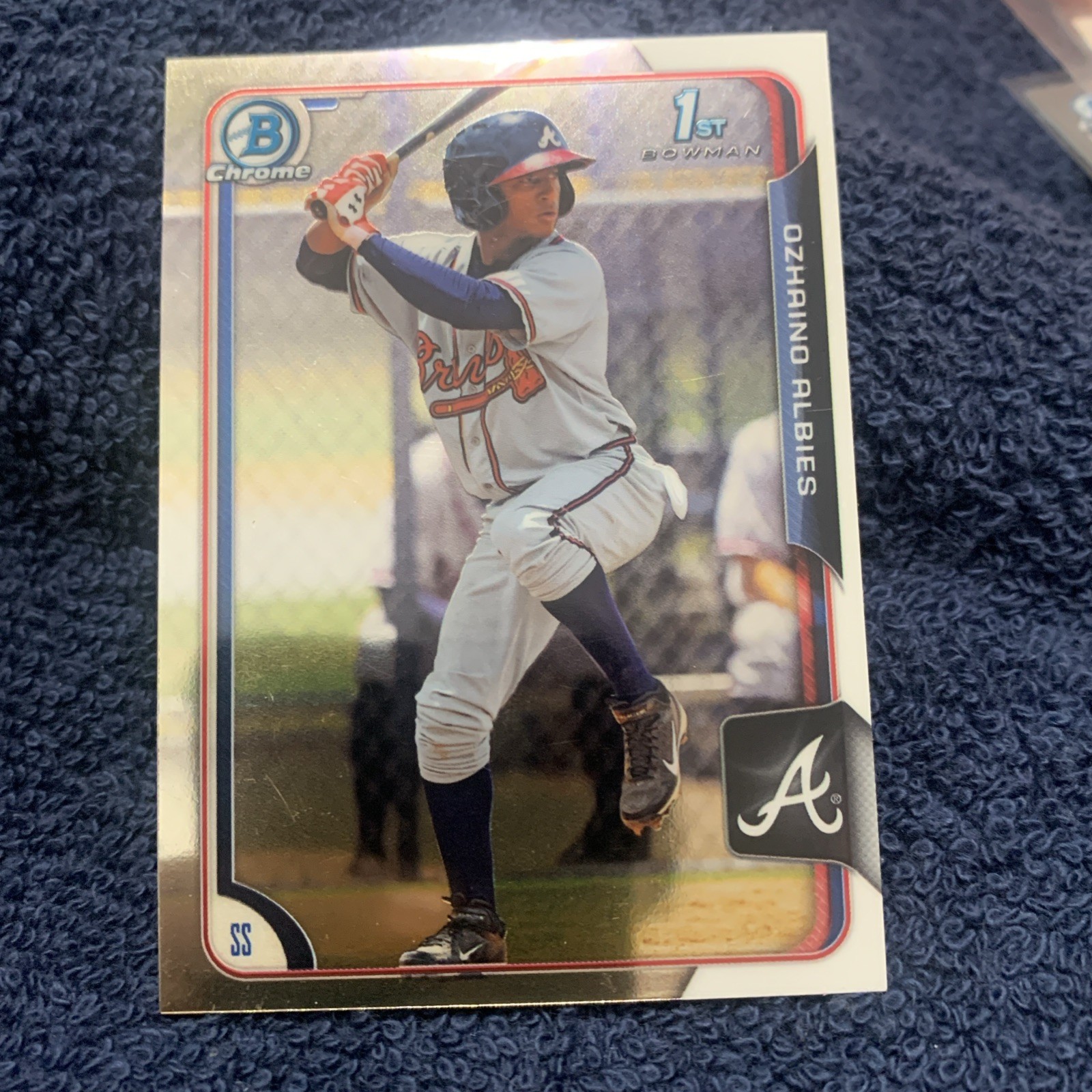 2015 Bowman - Chrome Prospects Ozzie Albies #BCP71 Called Ozhaino on Card (RC)
