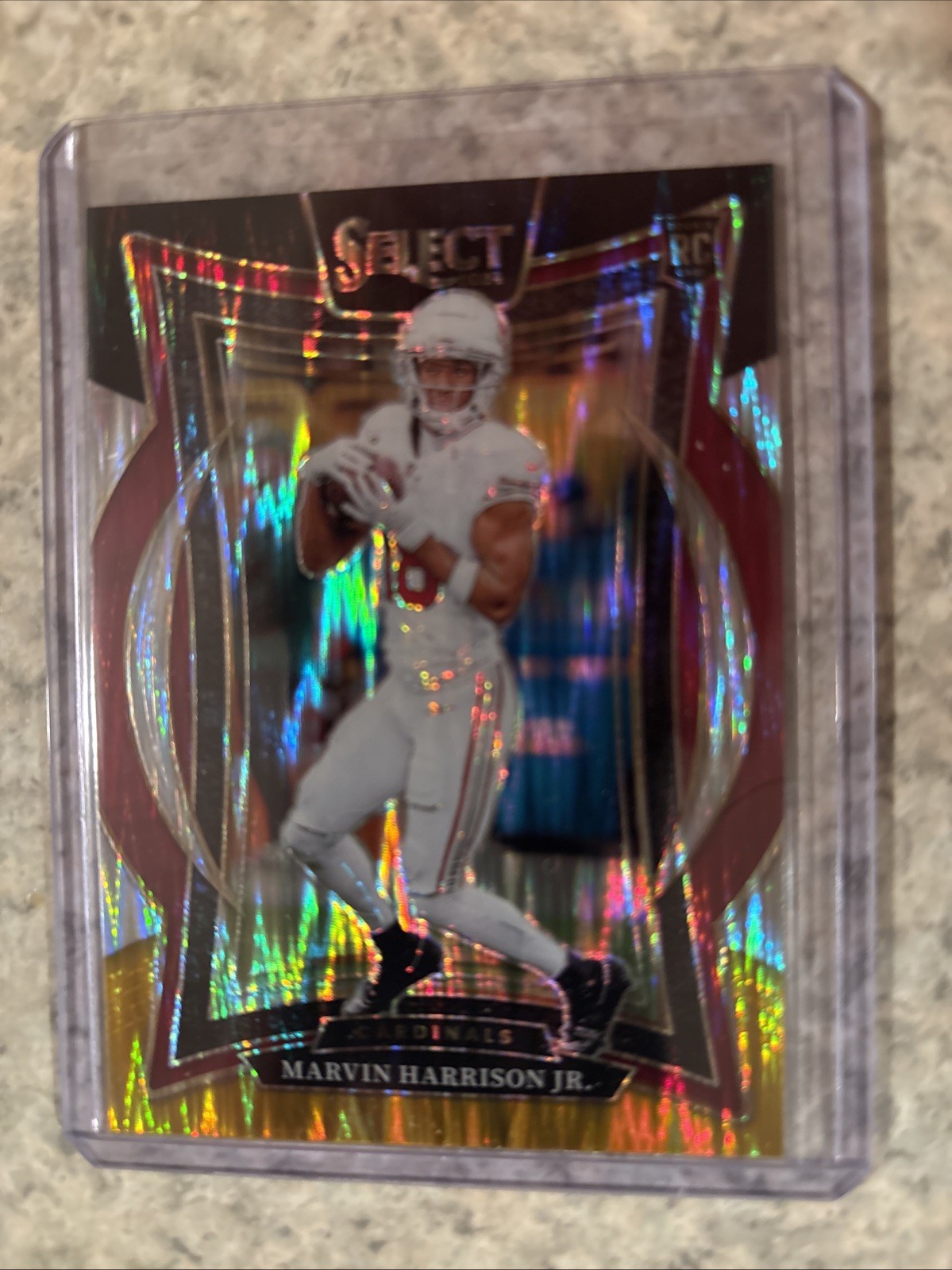 2024 Panini Select - Concourse Marvin Harrison Jr. #28 Red & Yellow Shock Prizm