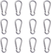 12 Pcs Small Carabiner Clip - Stainless Steel Spring Snap Hook for Bird Feeders