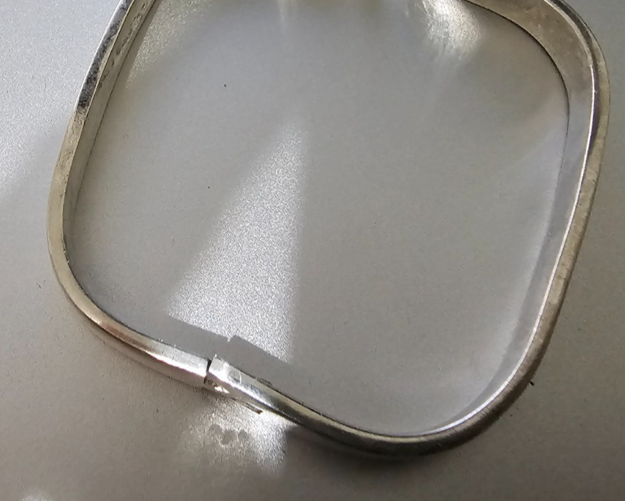 925 Sterling Silver Square Hinged Bangle Bracelet… - image 2