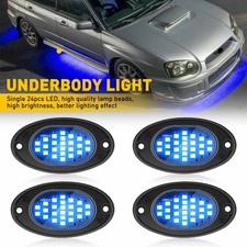 4X Blue LED Rock Light Trail Underbody Rig Glow Lamp For Offroad Pickup SUV Car