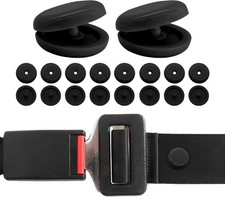 Augeny 10 Sets Seat Belt Button Stop Plastic Stop Clips... Black Augeny 10 Sets Seat Belt Button Stop Plastic Stop Clips... Black