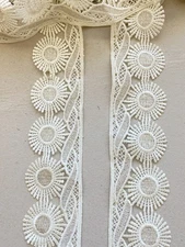 2 Yds White & Light Silver Water Soluble Fringe Trim/Sewing/Craft/Shawls/2" Wide