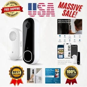 2K HD Video Doorbell with Night Vision & 2-Way Audio for Complete Home Security