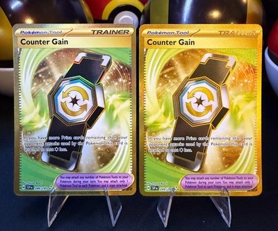 Pokemon Counter Gain 249/191 Surging Sparks Gold Hyper Rare Holo x2