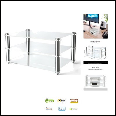 Transparente HiFi Rack für Verstärker und DACs - Stabil und modern 24x16x12.5cm