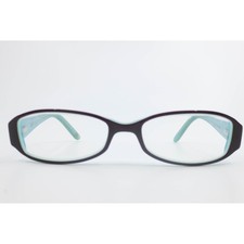 JLO Jennifer Lopez EU2 130 HM Eyeglasses Brown Teal Vine Pattern Oval Frames
