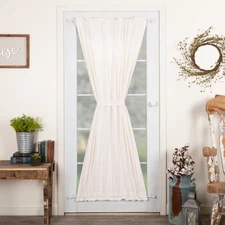 Farmhouse 72"x40" Door Panel Creme Rod Pocket Simple Window Curtains VHC Brands