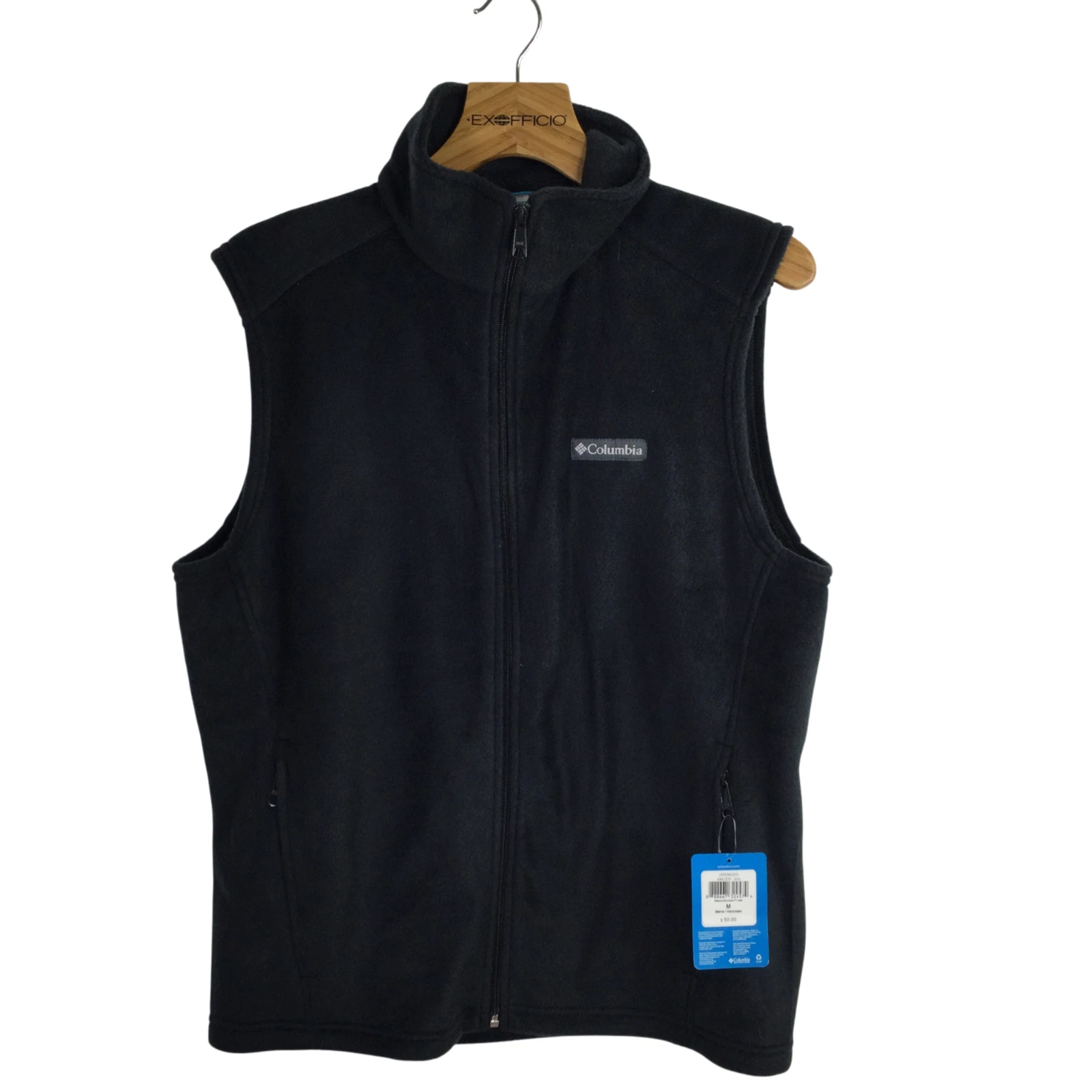 Columbia Mens Full Zip Steens Mountain Fleece Vest Sleeveless Black Medium NWT
