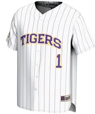 Prosphere Men's #1 LSU Tigers GameDay Greats Baseball Jersey White Size XL NWT