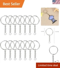 Convenient 50-Piece Key Ring Kit with Chains and Jump Rings for Creative Crafts