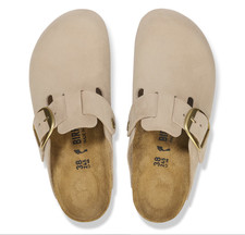 Birkenstock Boston Big Buckle Nubuck Leather Women's Clog Sandals -Narrow 37-41