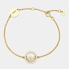 Fendi F is Fendi Crystal Gold Tone Bracelet