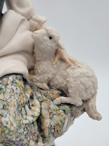 Rare Giuseppe Armani Capodimonte 1982 Shepherdess with Sheep 13" Sculpture - 第 9/15 張圖片