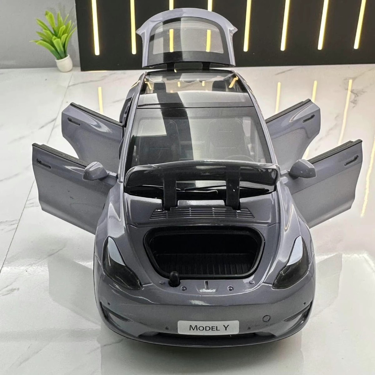 Tesla Model Y alloy model car 1:24 gray | eBay