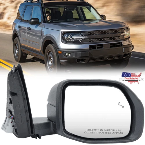 Passenger Right Side Mirror Heated Manual Fold for Ford Bronco Sport 2021-2024