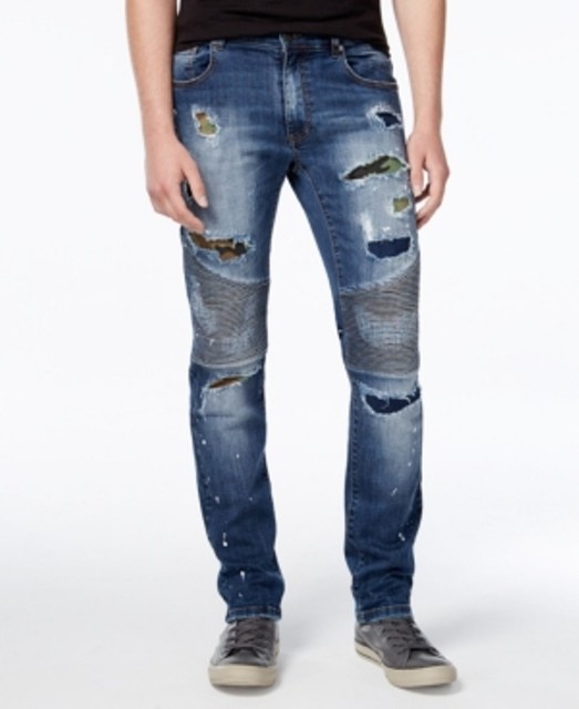 camo patch jeans