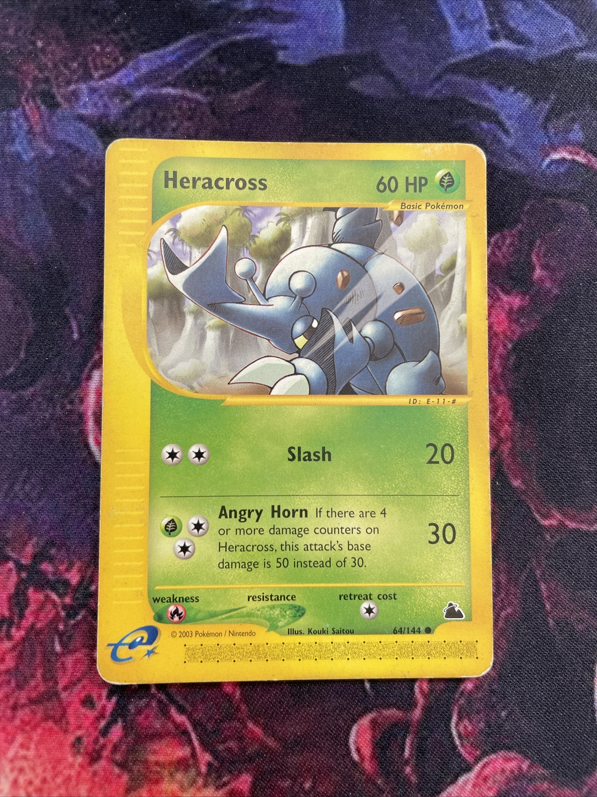 Pokemon Card Heracross Skyridge Common 64/144 Near Mint