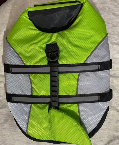 Life Jacket Dog Safety Swim Vest S, M Reflective Shark Fin Green Blue Alagirlsi - Picture 30 of 46